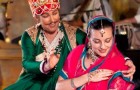 Charlotte Moraga and Joanna Meinl in Darbar. Background musicians L to R: Ben Kunin, Pandit Chitresh Das, Jayanta Banerjee, Abhijit Banerjee. © Margo Moritz. (Click image for larger version)