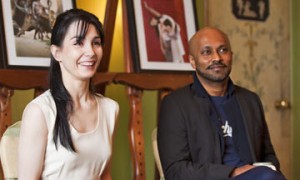 Tamara Rojo and Akram Khan at today's press briefing.© David Jensen. (Click image for larger version)