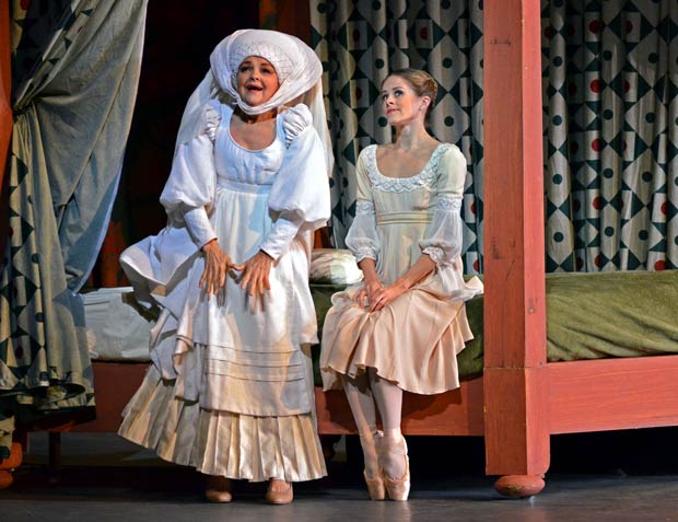 Juliet and her nurse (Lorna Gedes, Heather Ogden) in Ratmansky's <I>Romeo & Juliet</I>.<br />© Dave Morgan. (Click image for larger version)