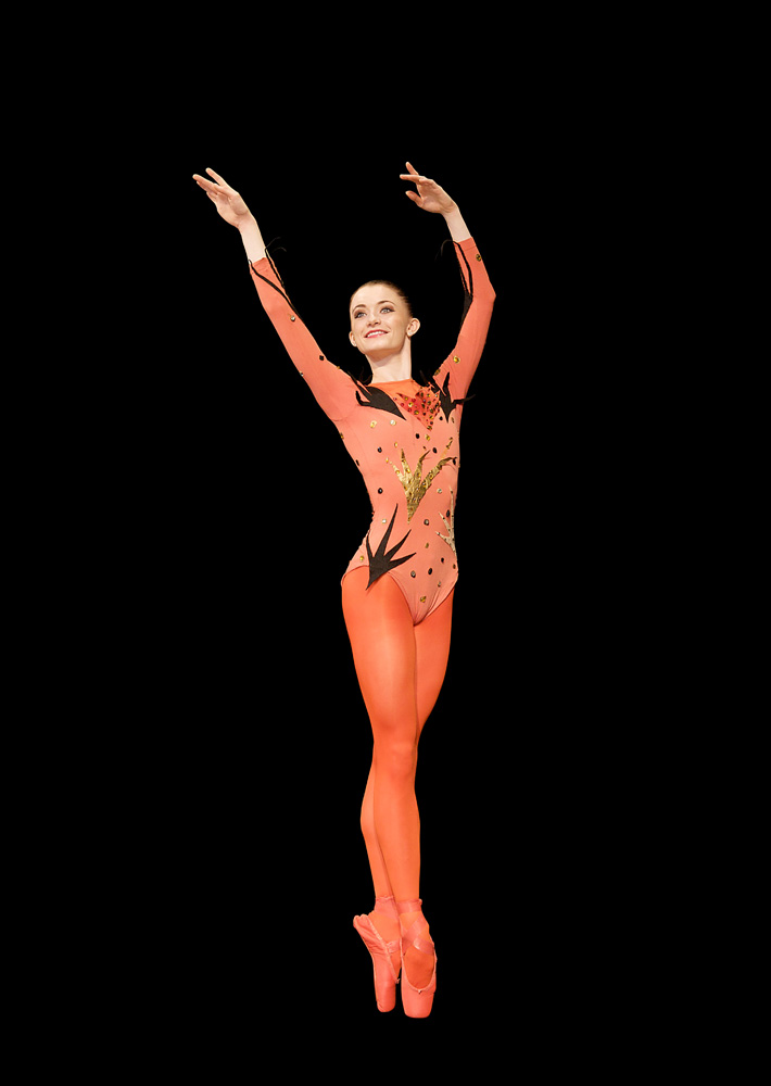 The Royal Ballet's Anna Rose O'Sullivan in Nadia Nerina's <I>Fireworks</I> costume - designed by Nicholas Georgiadis for Kenneth MacMillan.<br />© Elliott Franks. (Click image for larger version)
