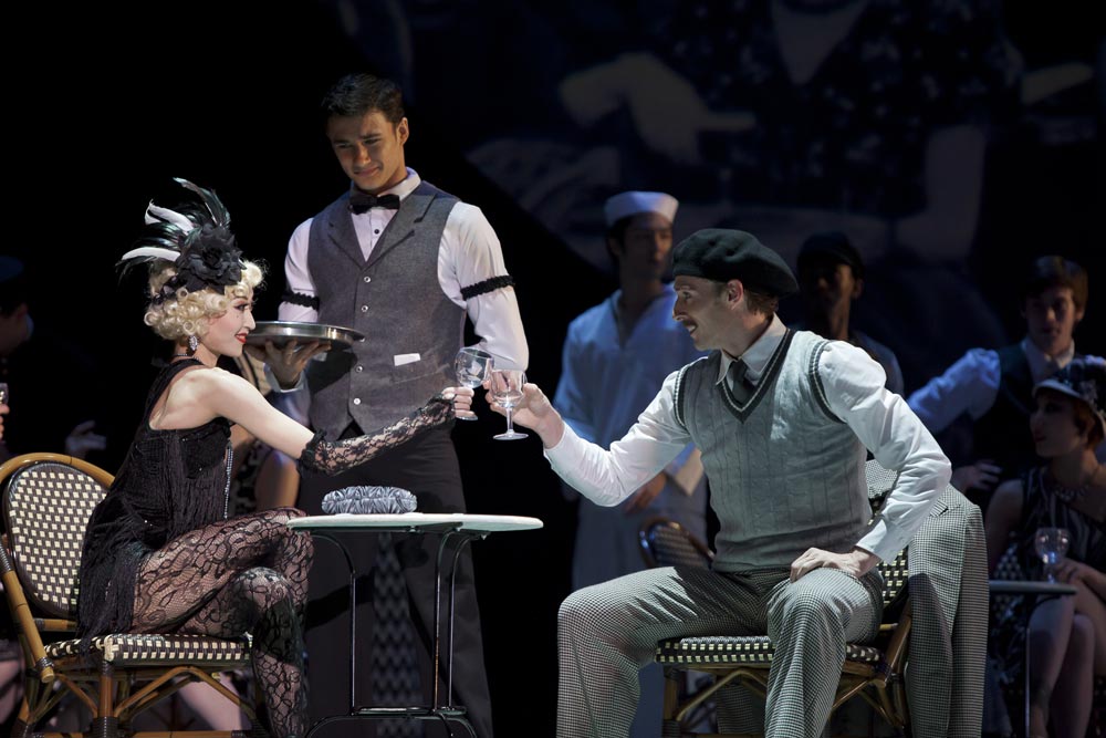 Maki Onuki, Jesse Lyon and Jared Nelson in <I>Hemingway: The Sun Also Rises</I>.<br />© Brianne Bland. (Click image for larger version)
