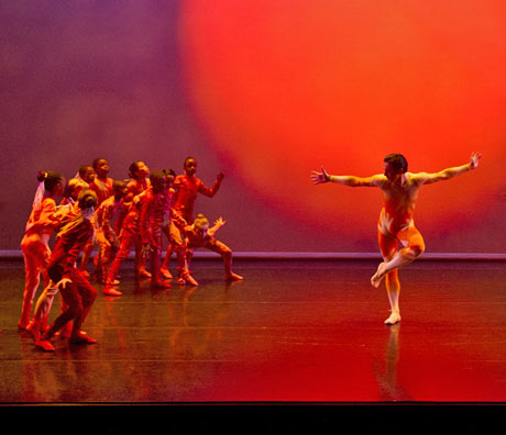 Tristan Dyer and the Chance to Dance young dancers in The Rite of Spring.© Sim Canetty-Clarke, courtesy the Royal Opera House. (Click image for larger version)