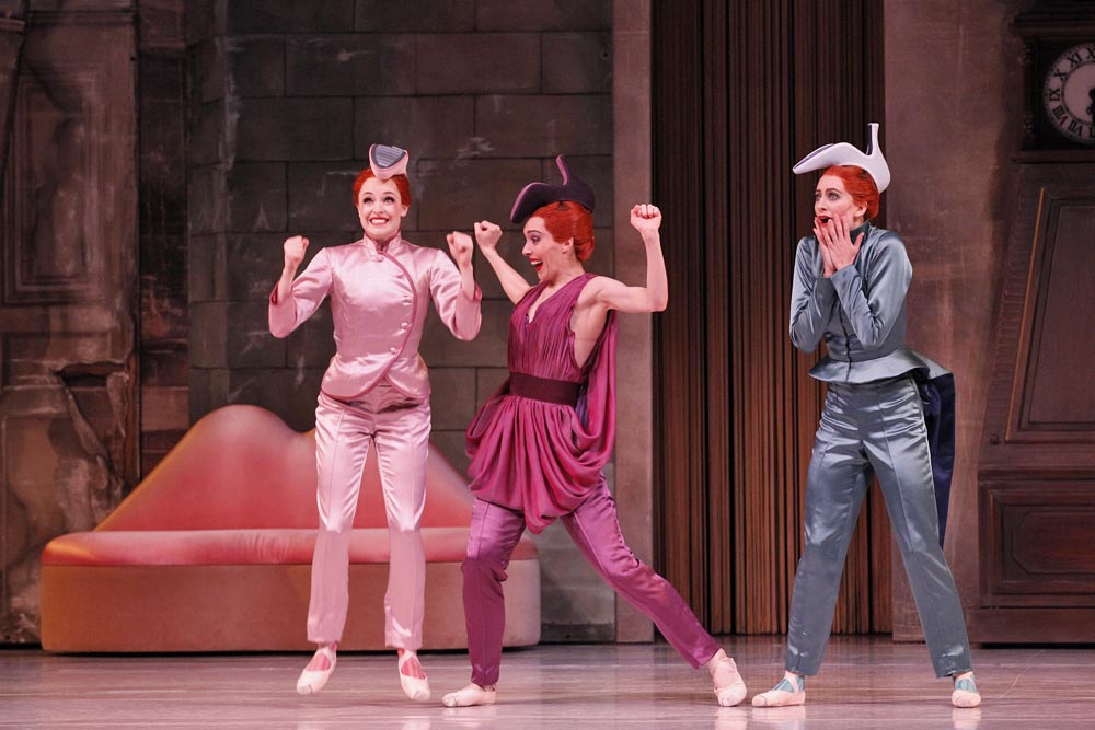Halaina Hills, Amy Harris and Ingrid Gow in <I>Cinderella</I>.<br />© Jeff Busby. (Click image for larger version)