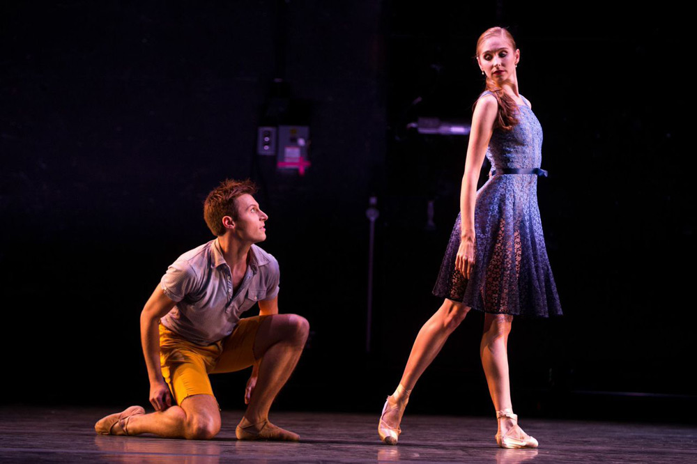 Troy Schumacher and Ashley Laracey in <I>Dear and Blackbirds</I>.<br />© Matthew Murphy. (Click image for larger version)