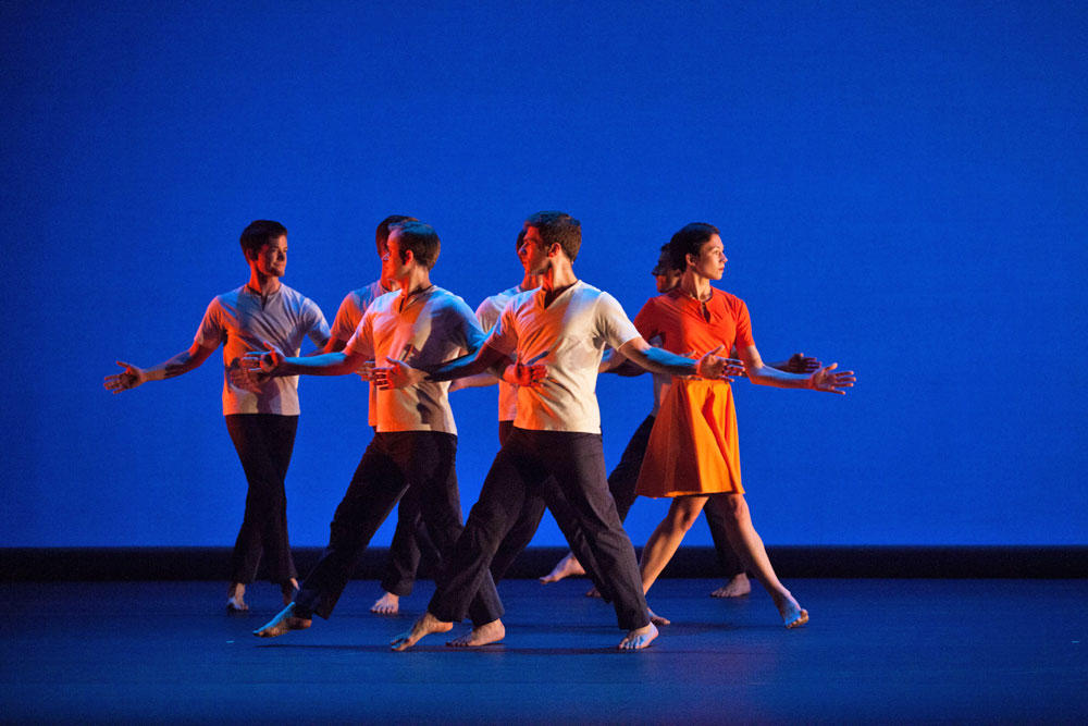 Mark Morris Dance Group in <I>Crosswalk</I>.<br />© Elaine Mayson. (Click image for larger version)