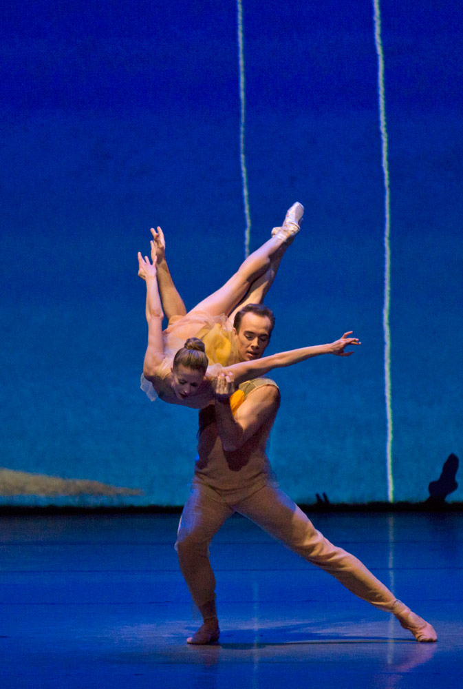 Sterling Hyltin and Tyler Angle in Alexei Ratmansky's <I>Pictures at an Exhibition</I>.<br />© Paul Kolnik. (Click image for larger version)