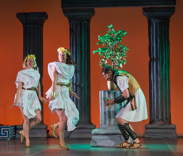 Pete Shenton and The Two Wrongies in <I>Hercules!</I>.<br />© Foteini Christofilopoulou. (Click image for larger version)