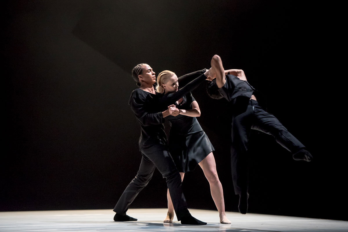 Liam Francis, Simone Damburg Würtz and Dane Hurst in Didy Veldman's The 3 Dancers.© Stephen Wright. (Click image for larger version)