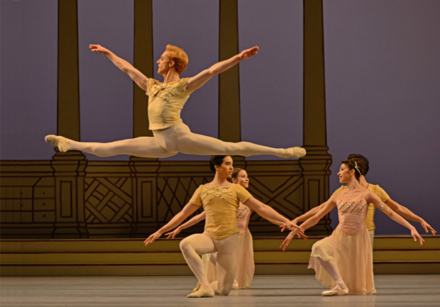 Steven McRae with Benjamin Ella and Yasmine Naghdi in <I>Rhapsody</I>.<br />© Dave Morgan, courtesy the Royal Opera House. (Click image for larger version)