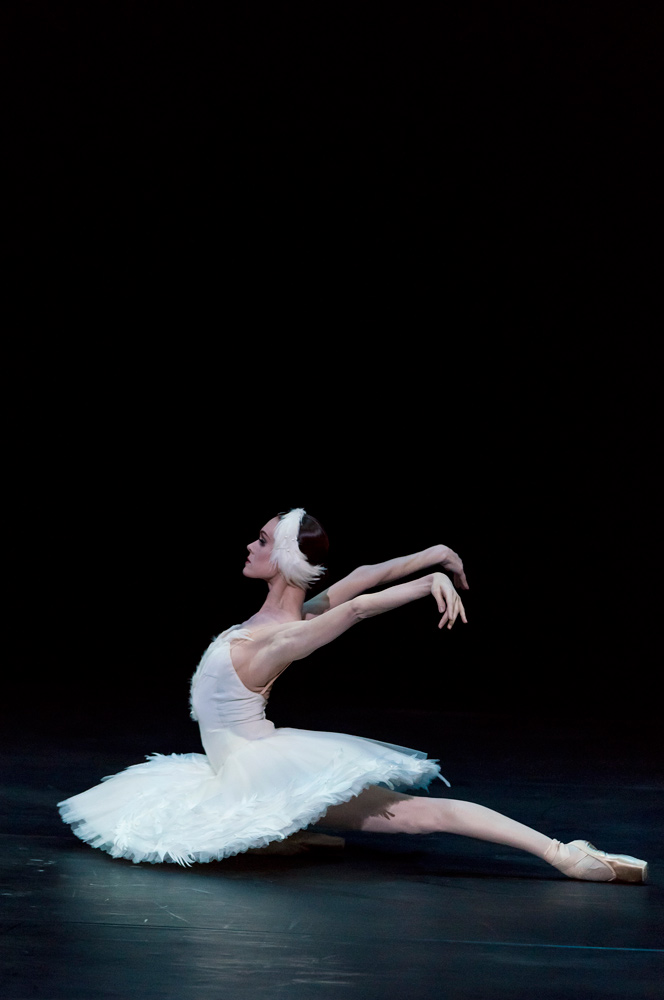 Uliana Lopatkina in <I>The Dying Swan</I>.<br />© Jack Vartoogian. (Click image for larger version)