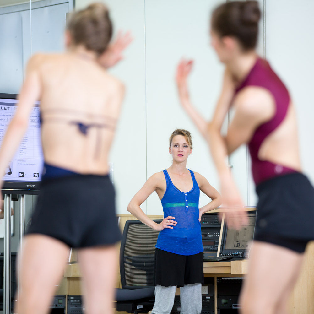 Sophie Laplane in the studio with Constance Devernay and Claire Souet rehearsing Sibilo.© Andy Ross. (Click image for larger version)