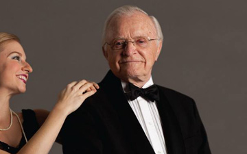 Atlanta Ballet in 2014 feted its artistic director emeritus with a gala ball. Kelsey Ebersold, an apprentice with Atlanta Ballet at the time, is pictured along with Robert Barnett in costume for Barnett's Fascinatin' Rhythm.© Charlie McCullers, courtesy of Atlanta Ballet. (Click image for larger version)