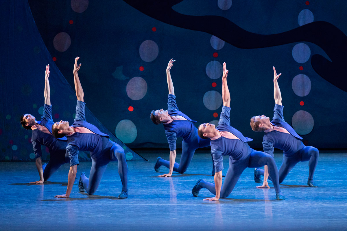 New York City Ballet in <I>American Rhapsody</I>.<br />© Paul Kolnik. (Click image for larger version)
