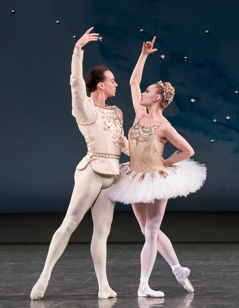 Sara Mearns and Tyler Angle in Diamonds.© Paul Kolnik. (Click image for larger version)Jewels, choreography by George Balanchine, ©The George Balanchine Trust.