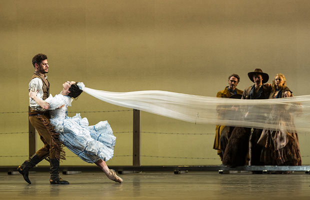 Thiago Soares and Natalia Osipova in Arthur Pita's <I>The Wind</I>.<br />© Foteini Christofilopoulou, courtesy the Royal Opera House. (Click image for larger version)