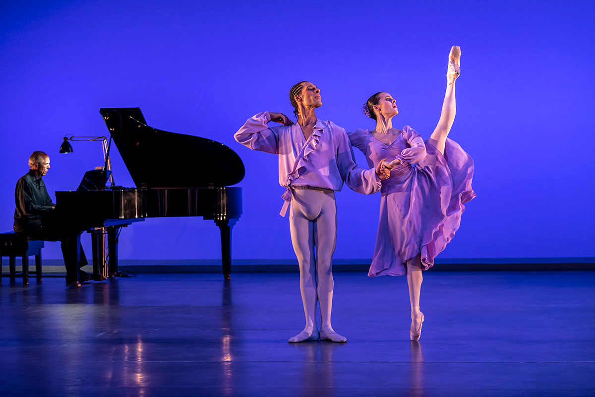 Tyrone Singleton and Samara Downs as the Lilac Couple in Our Waltzes.© Johan Persson. (Click image for larger version)