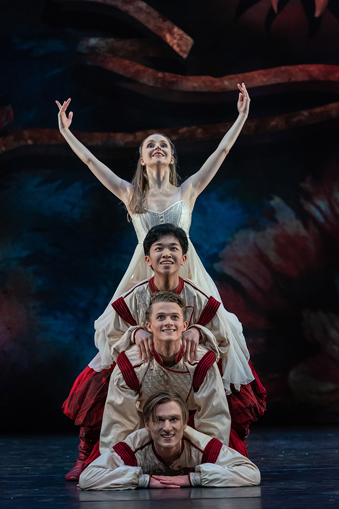 Karla Doorbar, Ryan Felix, Gus Payne and Shuailun Wu in <I>The Nutcracker at The REP</I>.<br />© Johan Persson. (Click image for larger version)
