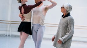 Twyla Tharp in the studio with Steven McRae and Sarah Lamb.© Tristram Kenton. (Click image for larger version)