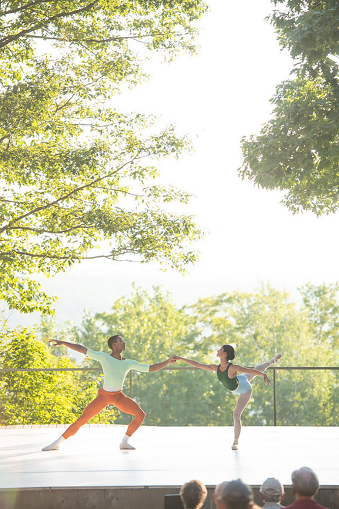 Harper Watters and Karina González of Houston Ballet in Justin Peck’s Reflections.© Jamie Kraus. (Click image for larger version)