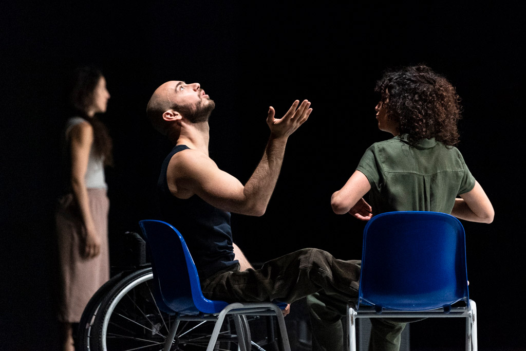 Mickaella Dantas, Joel Brown and Anna Seymour in <I>Last Shelter</I>.<br />© Foteini Christofilopoulou. (Click image for larger version)