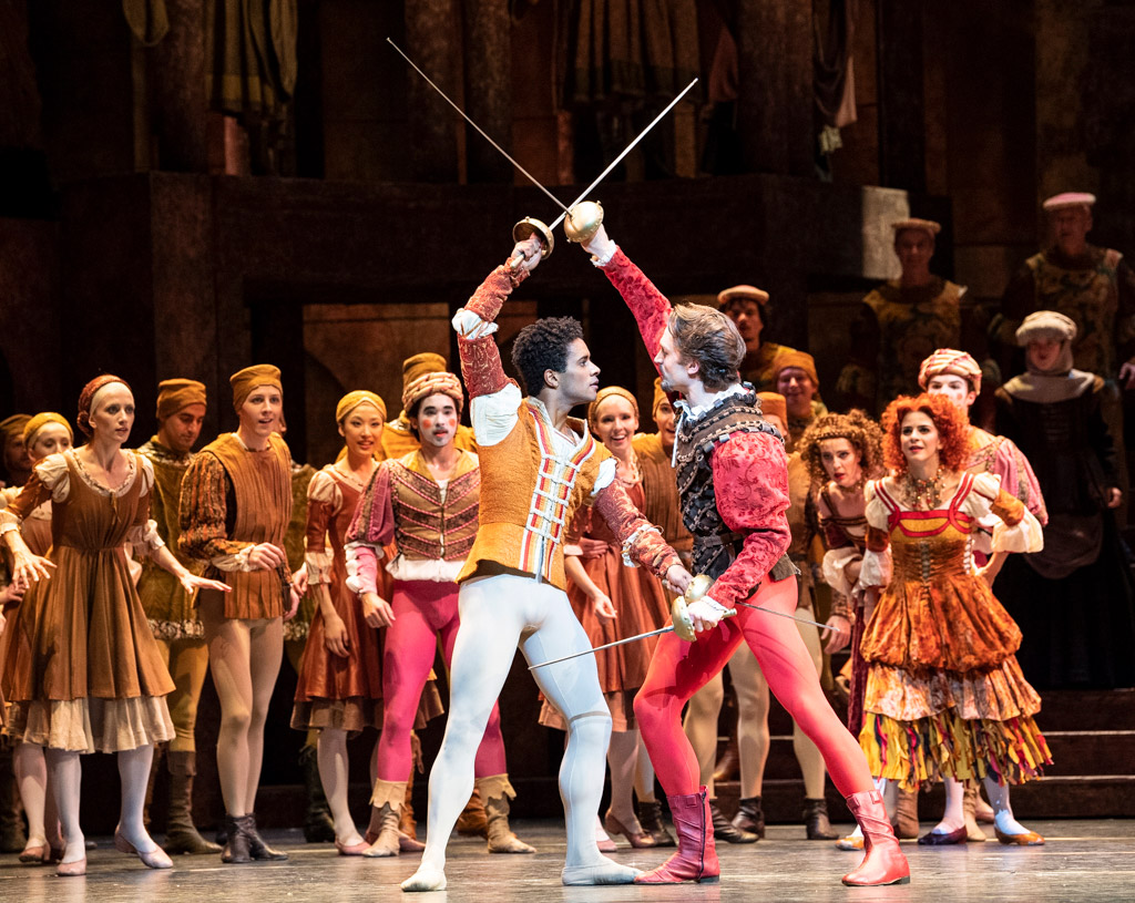 Marcelino Sambé and Matthew Ball in <I>Romeo and Juliet</I>.<br />© Foteini Christofilopoulou, courtesy the Royal Opera House. (Click image for larger version)