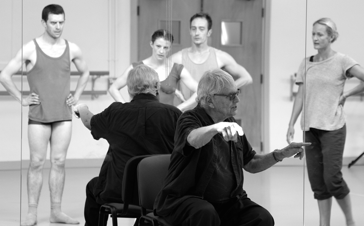 Sir Robert Cohan in rehearsal with Yorke Dance Project for <I>Lacrymosa</I> in August 2015.<br />© David McCormick. (Click image for larger version)