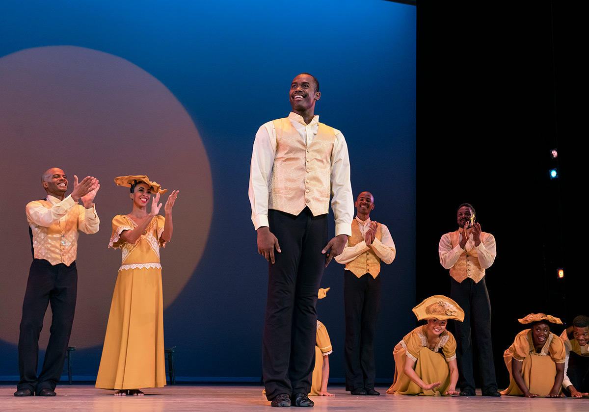 Alvin Ailey American Dance Theater in Alvin Ailey's Revelations on Celebrating Jamar Roberts Program 12-9-21.© Paul Kolnik. (Click image for larger version)
