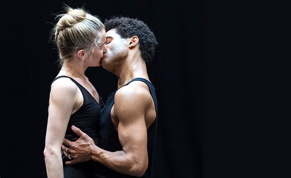 Anna Rose O'Sullivan and Marcelino Sambé in studio rehearsals of <I>Romeo and Juliet</I>, January 2022.<br />© Foteini Christofilopoulou, courtesy the Royal Opera House. (Click image for larger version)